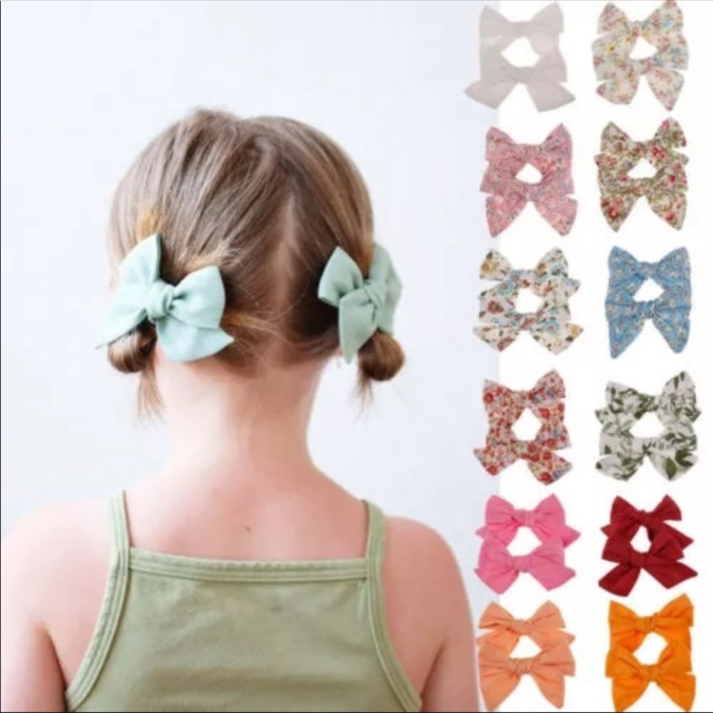 Brand New Set of 2 Peach Bows - Picture 2 of 8